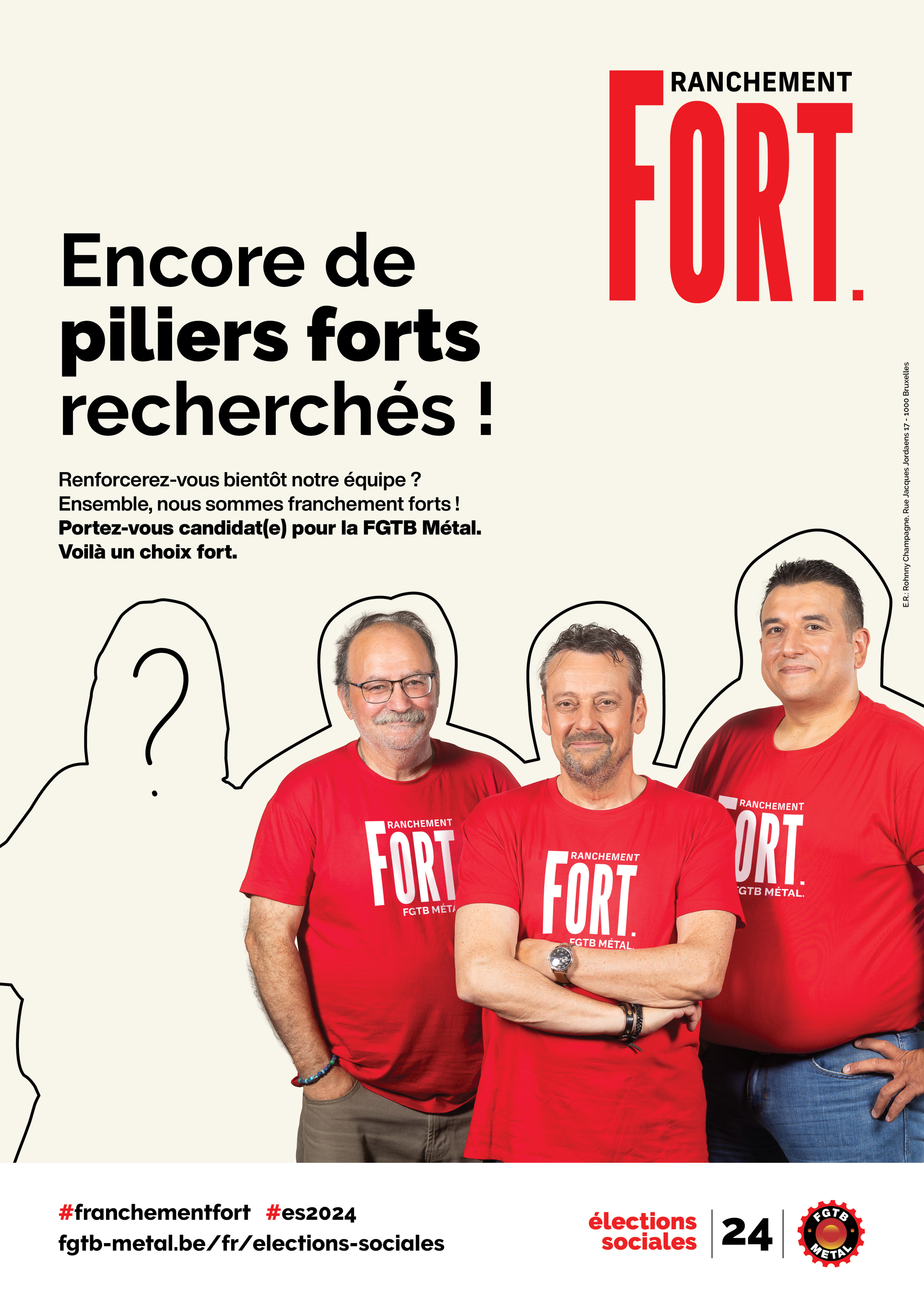 beige affiche voor zoektocht naar kandidaten voor de SV 2024 met Franse tekst