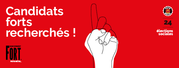 rode visual gebruikt als mailhandtekening, als Franse tekst 'candidats forts recherchés'