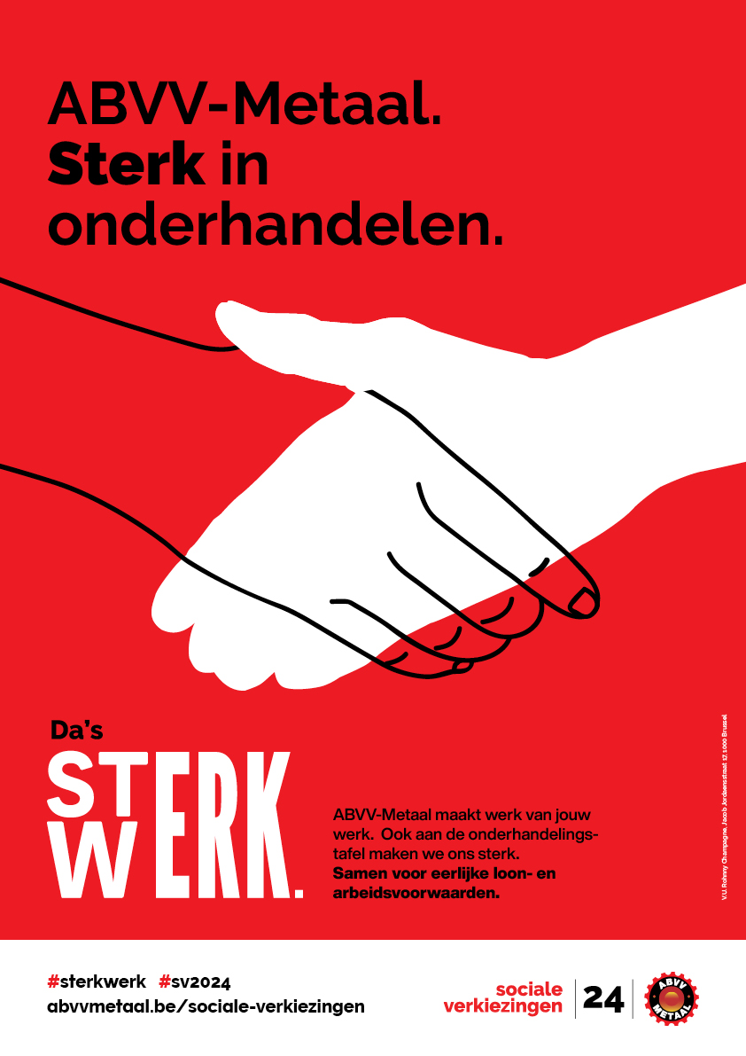 rode thema-affiche voor de SV2024 rond onderhandelen