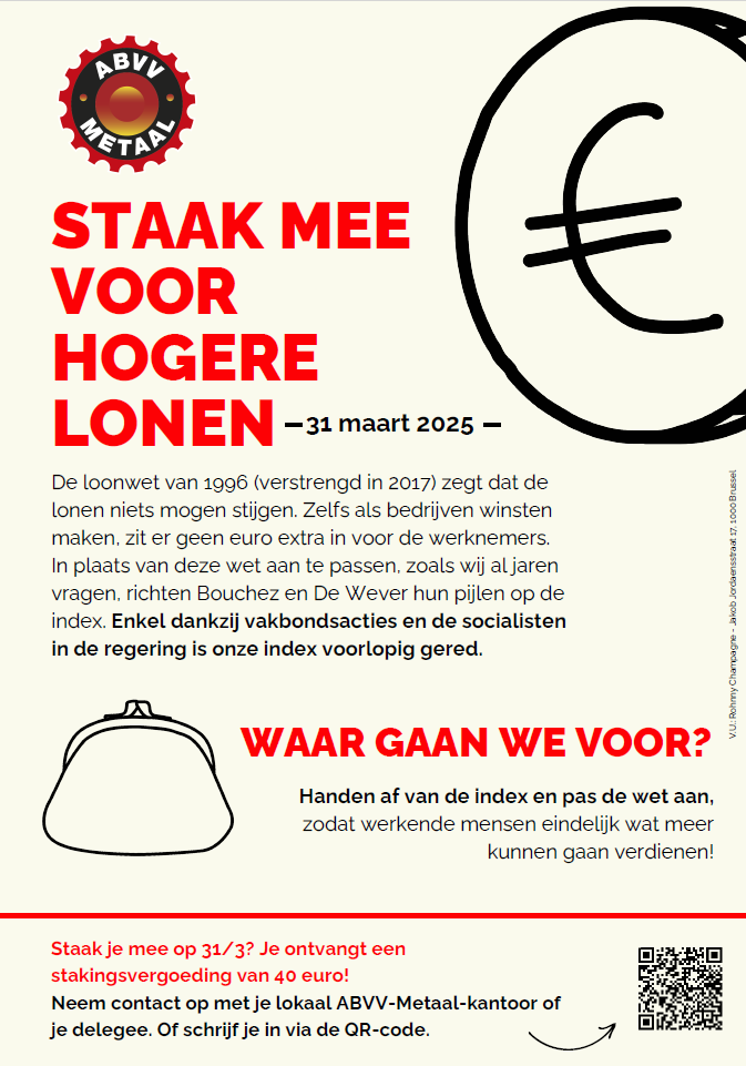 Afbeelding pamflet hogere lonen